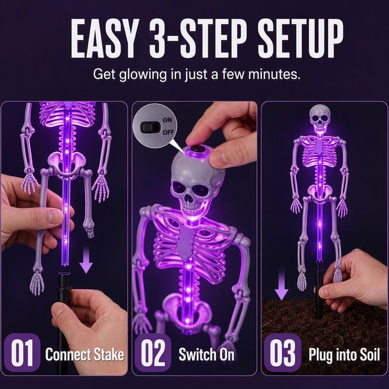 🎃 Halloween Solar Skeleton Light – 💀A Spooky Glow Without the Wires