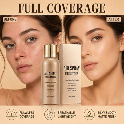 BUY 1 FREE 1💦Waterproof Flawless Air Spray Foundation｜Long‑Lasting Airbrush Makeup, Sweat‑Proof Buildable Coverage ✨