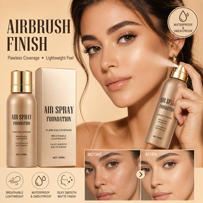 BUY 1 FREE 1💦Waterproof Flawless Air Spray Foundation｜Long‑Lasting Airbrush Makeup, Sweat‑Proof Buildable Coverage ✨