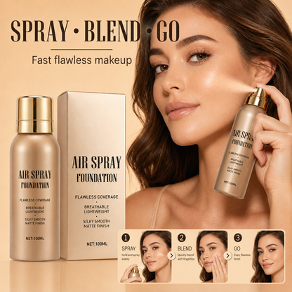 BUY 1 FREE 1💦Waterproof Flawless Air Spray Foundation｜Long‑Lasting Airbrush Makeup, Sweat‑Proof Buildable Coverage ✨