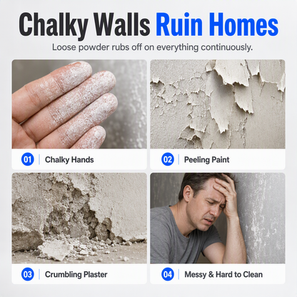 🥳 BUY 1 FREE 1 🥳💞 Over 10,000 sold! Wall Repair Solution—prevents chalking, provides deep adhesion, and is waterproof. Makes your walls stronger—hurry and grab yours now! ✅