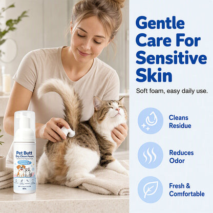 🔥Limited Time Buy 1 Get 1 Free🔥No-Rinse Pet Butt Dry Clean Foam for Dogs & Cats