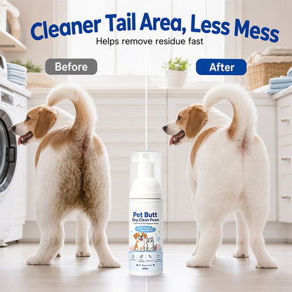 🔥Limited Time Buy 1 Get 1 Free🔥No-Rinse Pet Butt Dry Clean Foam for Dogs & Cats