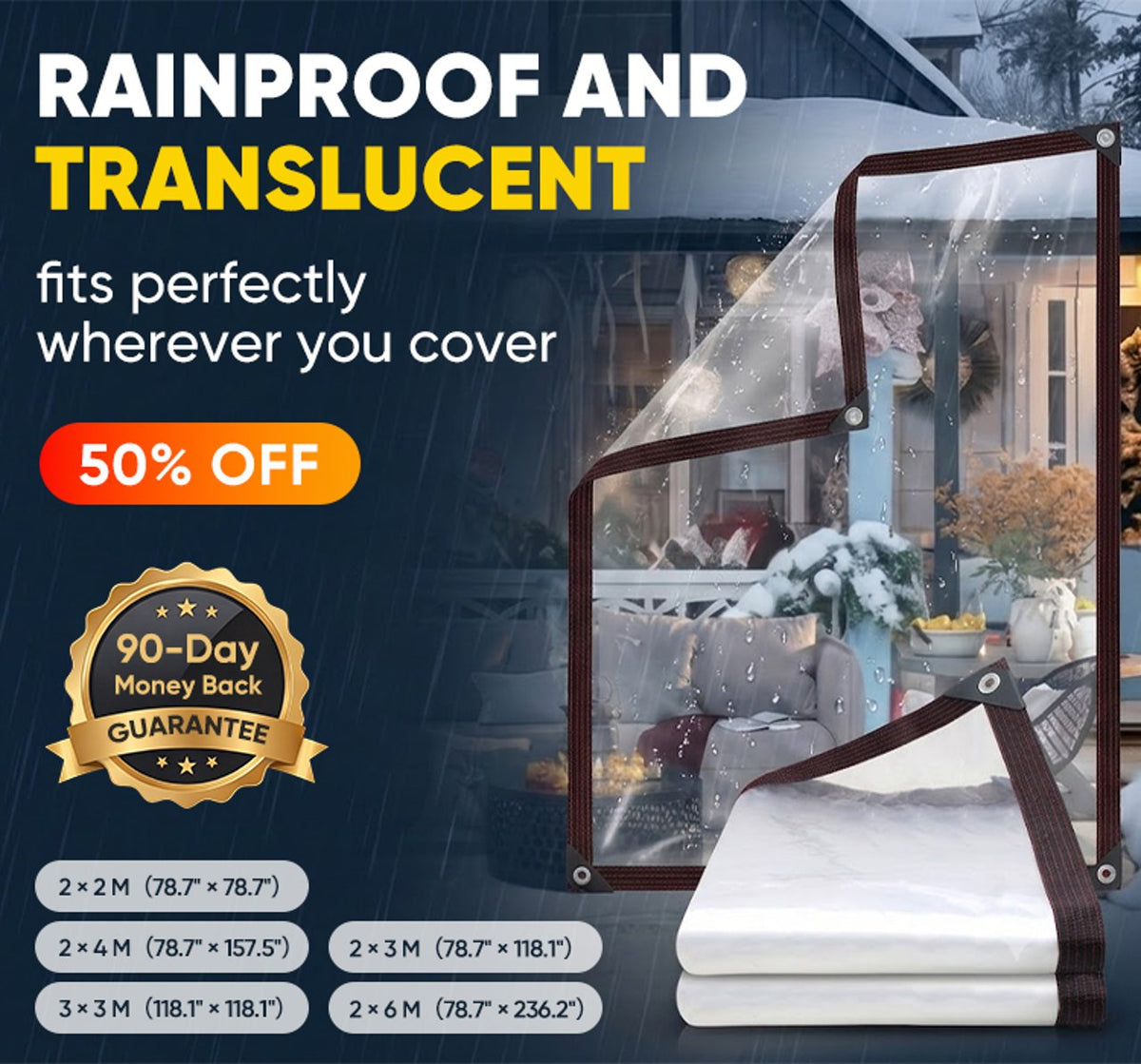 Transparent PE Waterproof Rain Cover for Outdoor